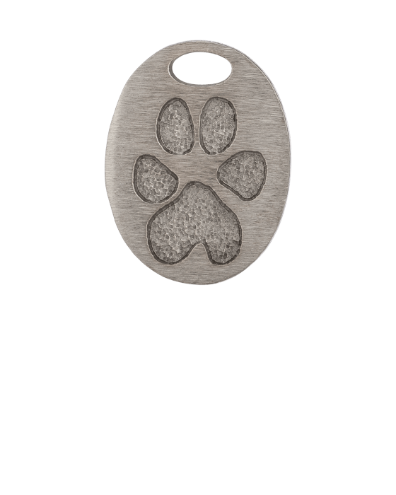 Oval Bronze Paw Print Keepsake Pendant